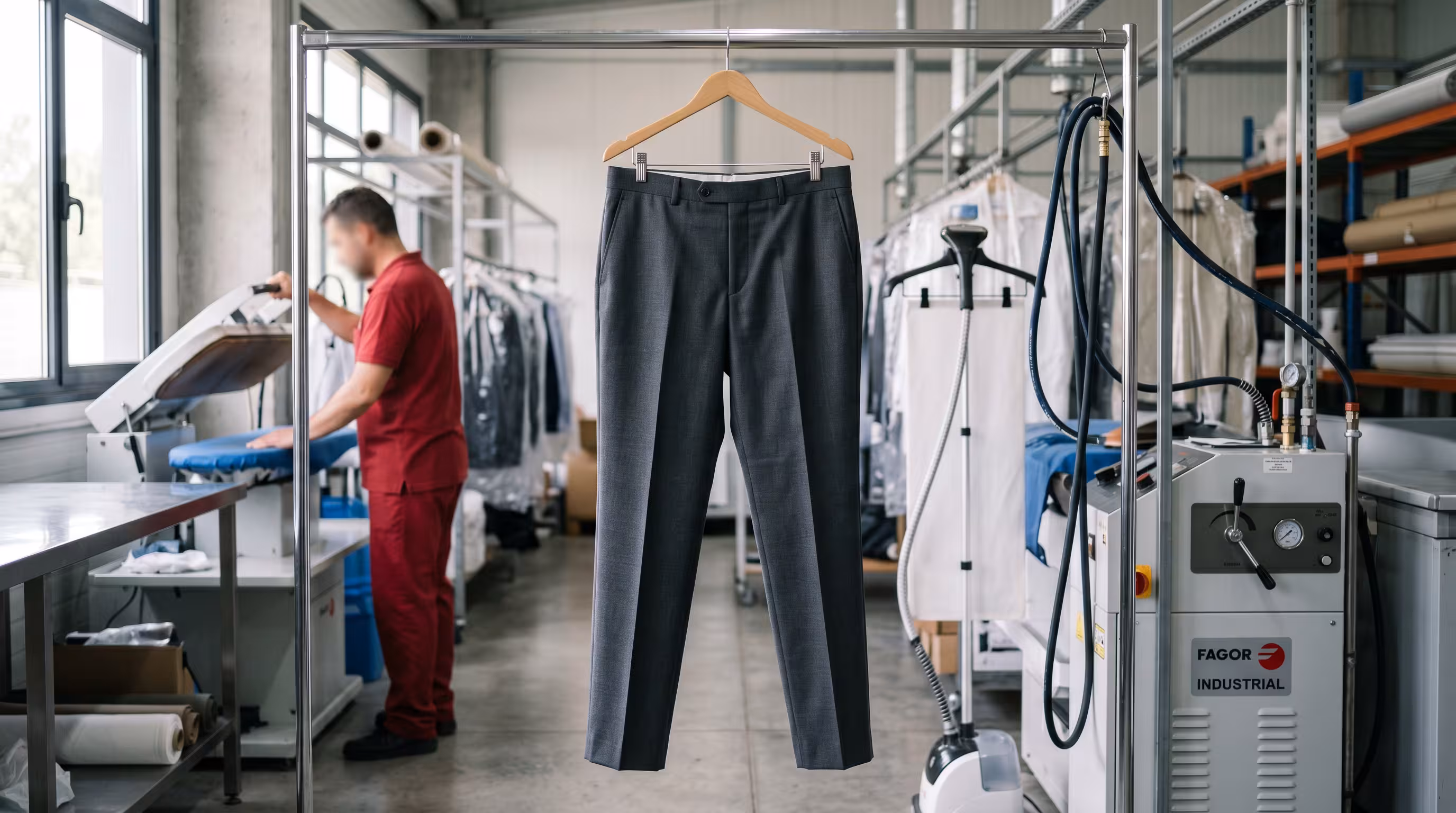 Uredno složene poslovne pantalone posle tretmana